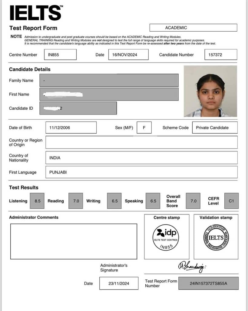 IELTS TRF